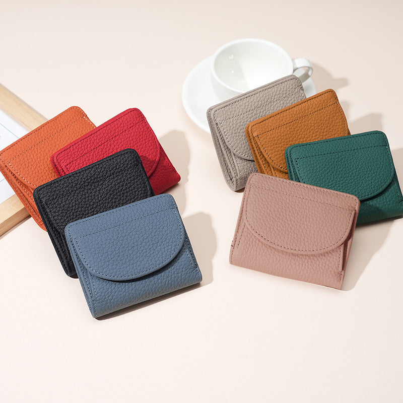 Women's Lychee Pattern Leather Style Fashion Cowhide Purses