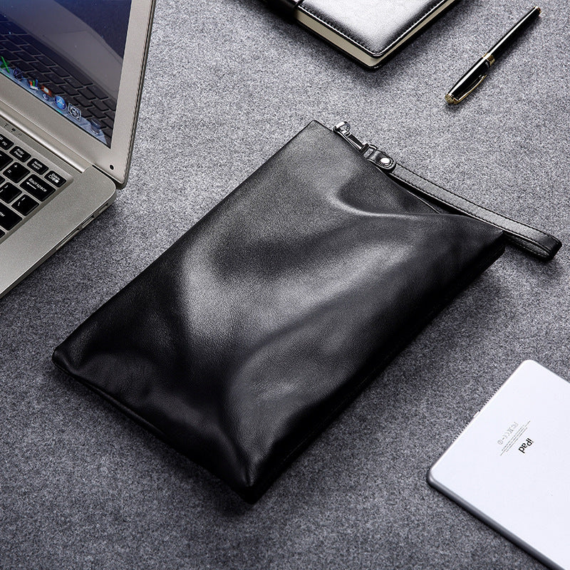 Men's Large Capacity Simple Top Layer Cowhide Bags