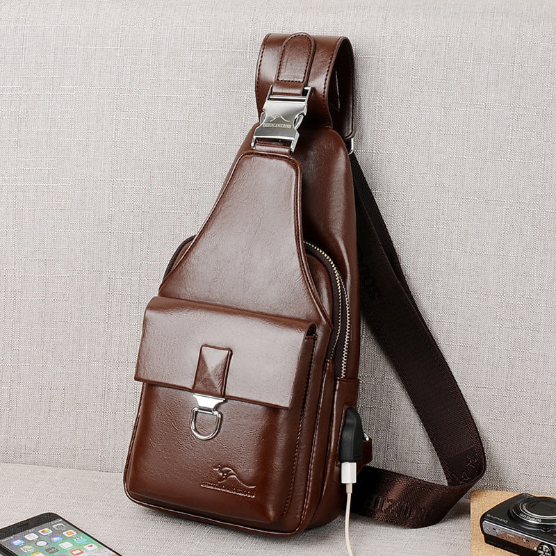 Casual New Men's Fashion Polo Kangaroo Men's Chest Bag