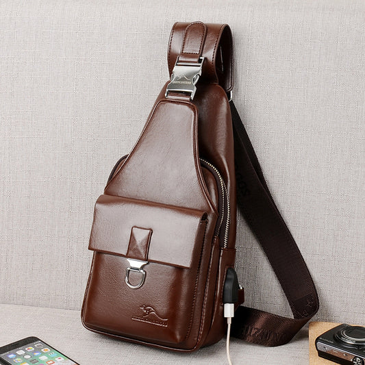 Casual New Men's Fashion Polo Kangaroo Men's Chest Bag