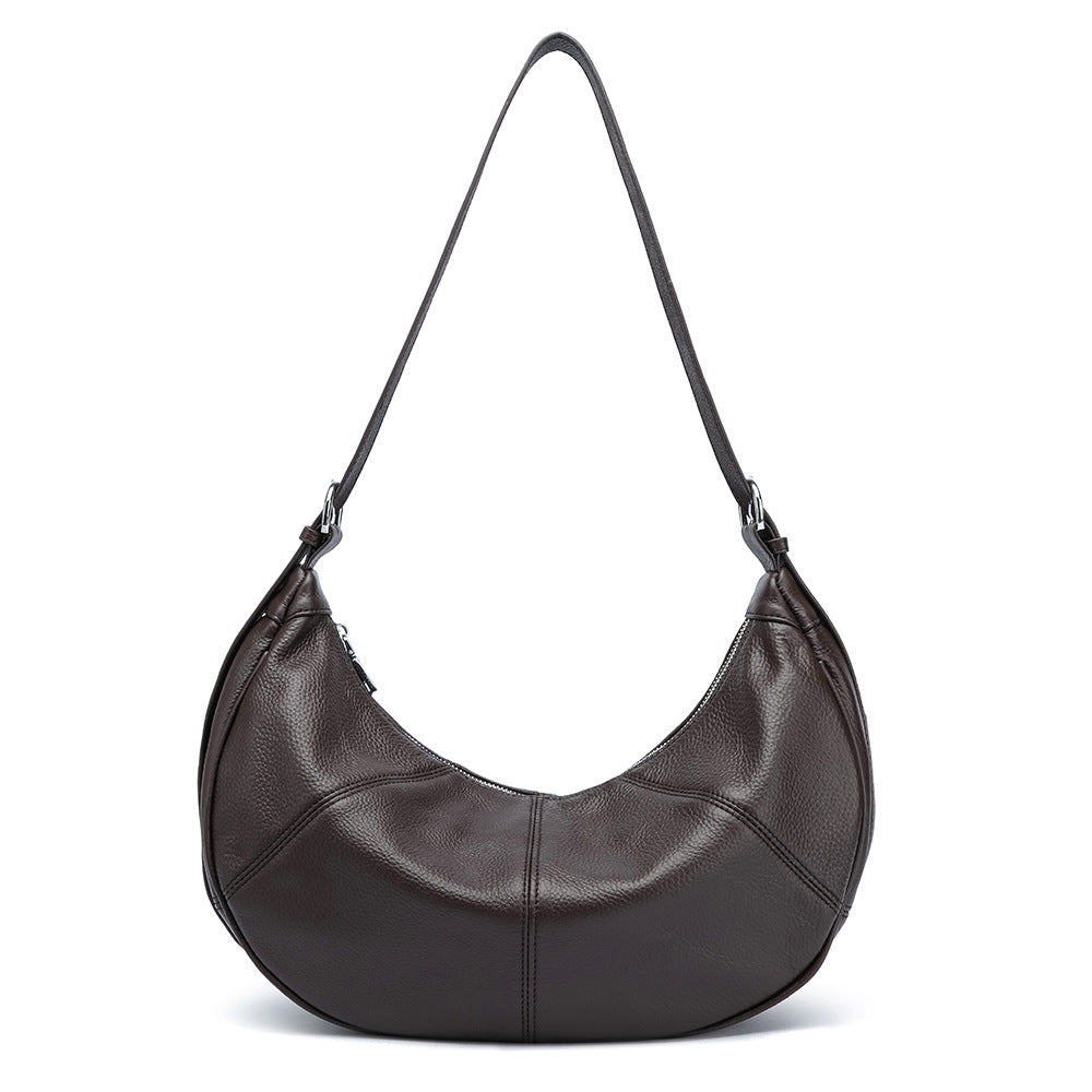 Fashionable Solid Color Retro Soft Surface Dumpling Women's Messenger Bag