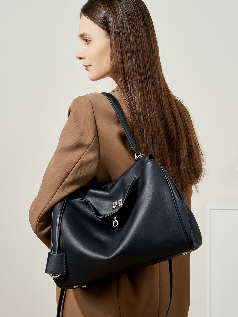 Callie Large Capacity Smooth Calfskin Portable Commuter Women's Messenger Bag