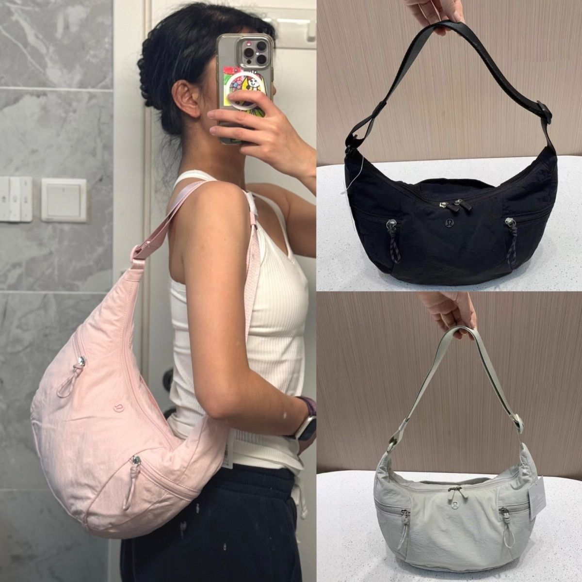 Elegant Croissant Single Fitness Large Capacity Sports Satchel, Hanging Bag