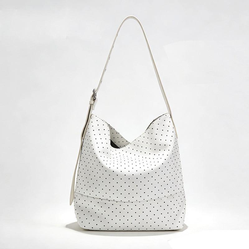 Women's Canvas Stitching Leather Niche Large Capacity Tote Bags