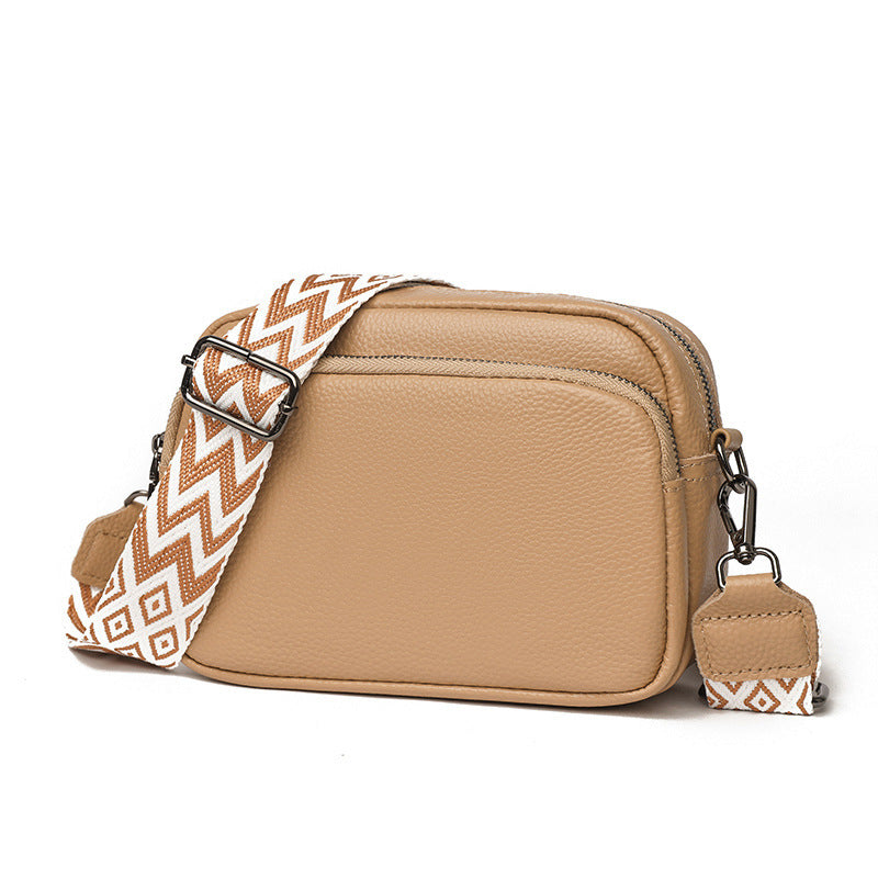 Women's First Layer Cowhide Genuine Leather Trendy Simple Solid Women's Shoulder Bag