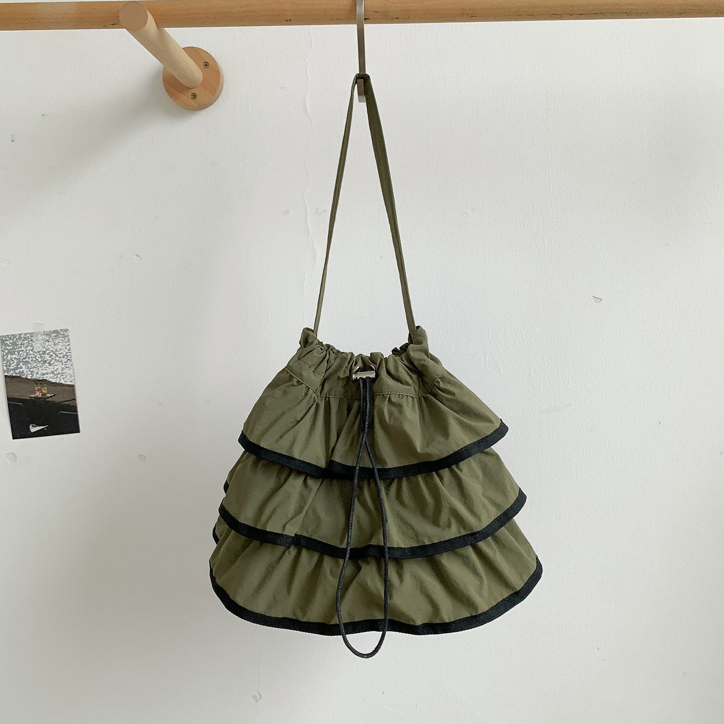 Pull String Ruffled Underarm Large Capacity Minority Shoulder Bags