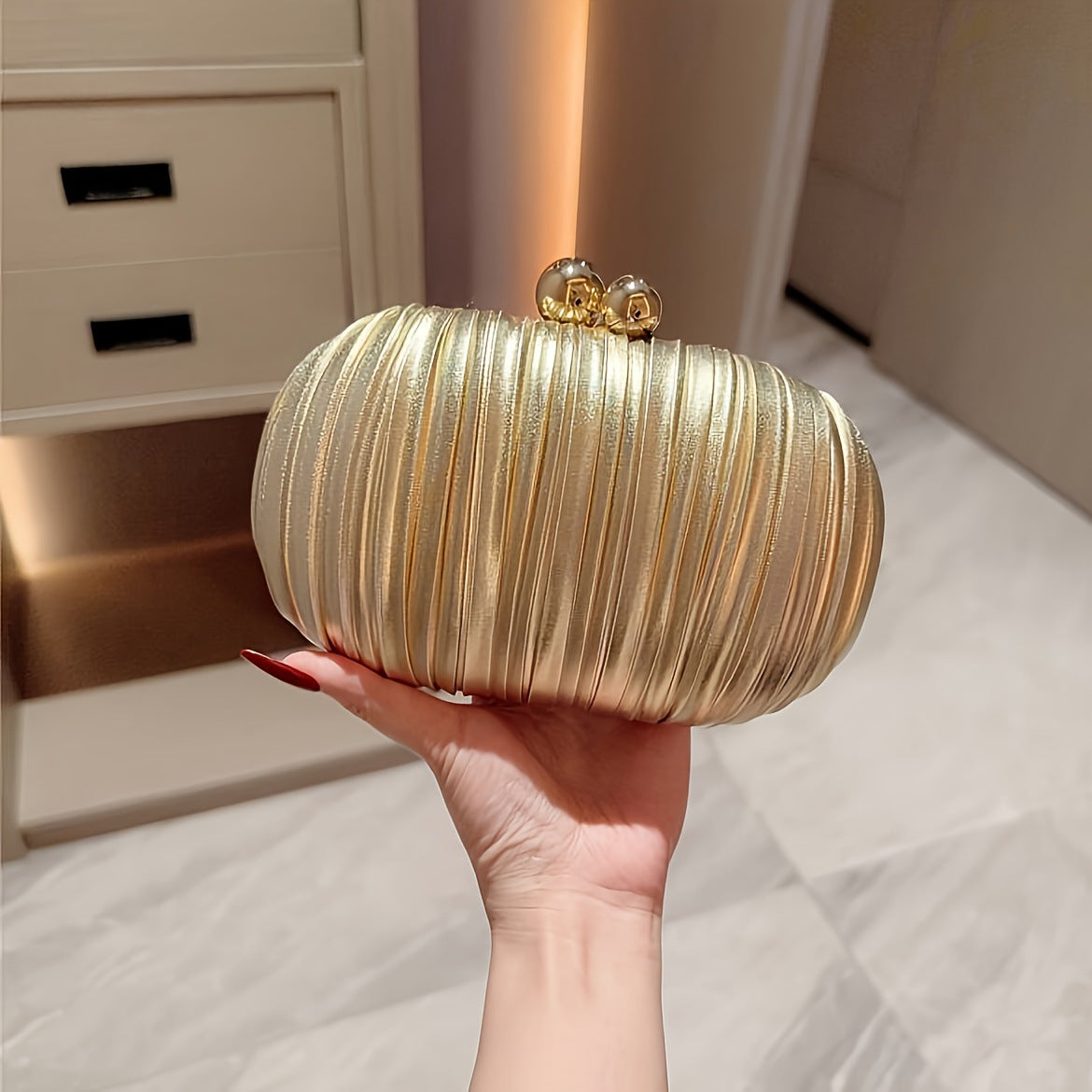 Dinner Pleated High-grade Party Banquet Polyester Dress Bags