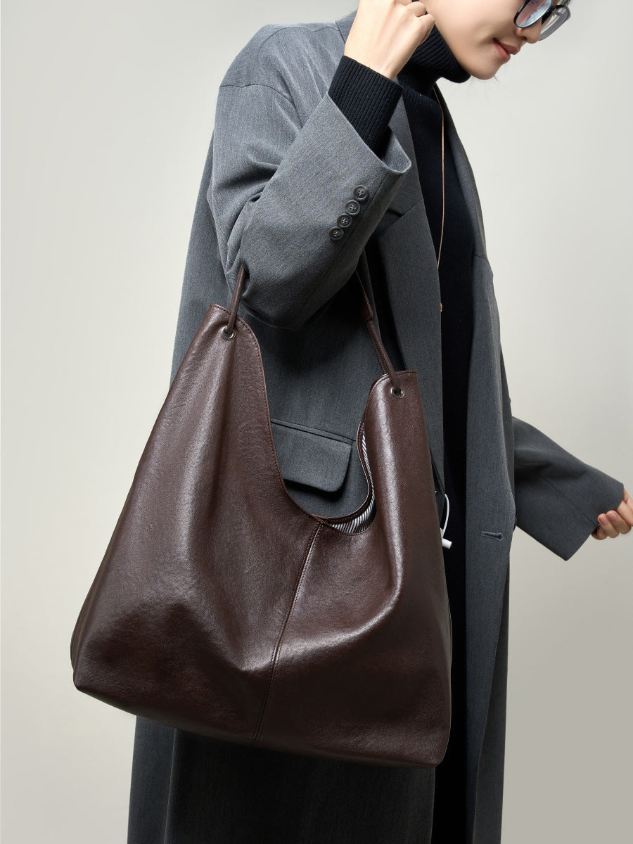 Vegetable Tanning Leather Popular Textured Versatile Class Underarm Women's Shoulder Bag