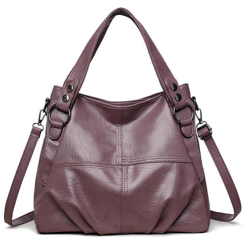 Women's High-grade Stitching Simple High Quality Big Shoulder Bags