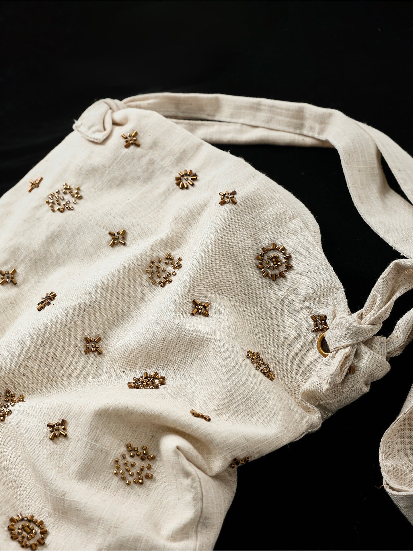 French Retro Canvas Large Capacity One Linen Embroidery Women's Shoulder Bag