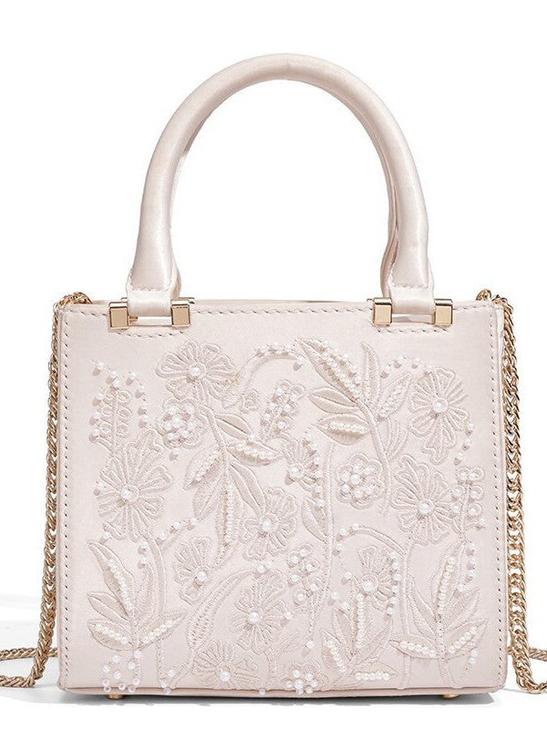 Embroidered Fashion Silk Satin Textured Cheongsam Banquet Clutch Shoulder Bags