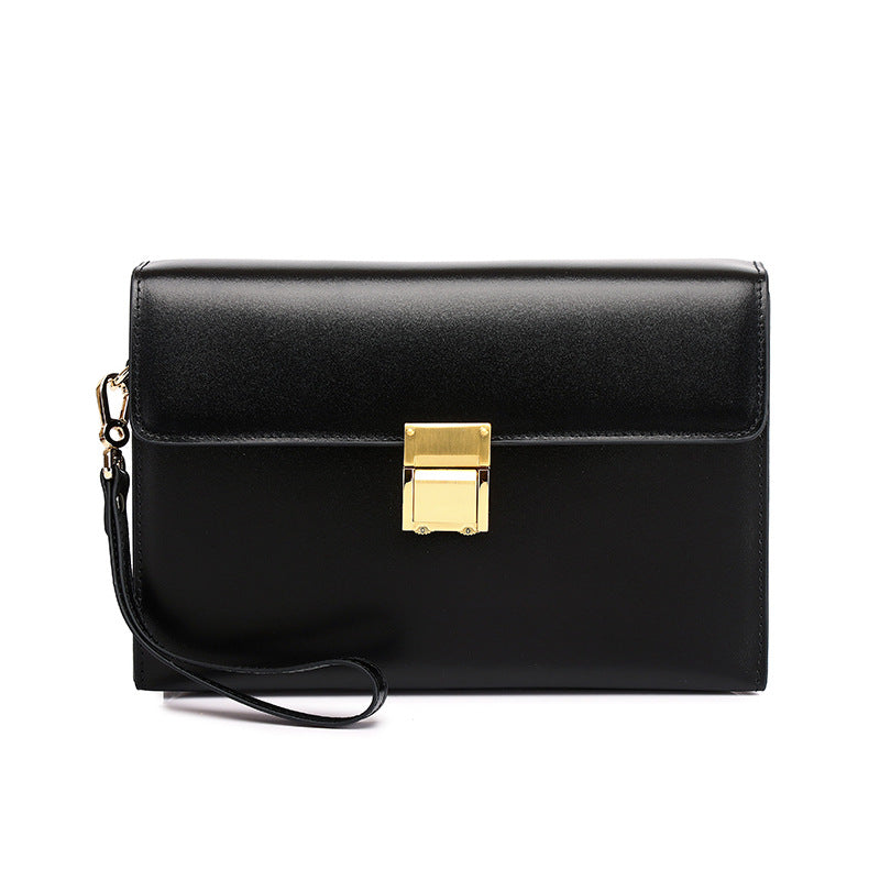 Men's Leather Password Summer Business Large Capacity Lock