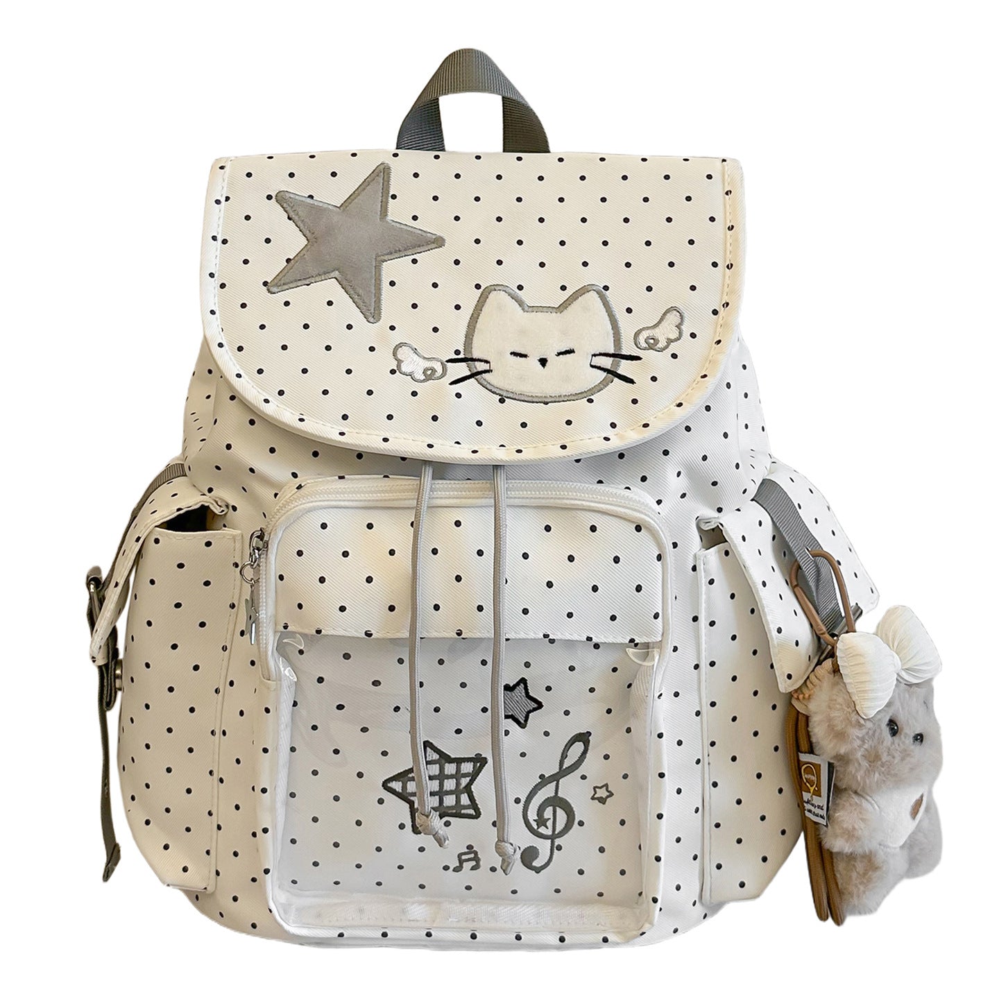 Women's Dot Full Printed Cartoon Fashion Simple College Student Schoolbag