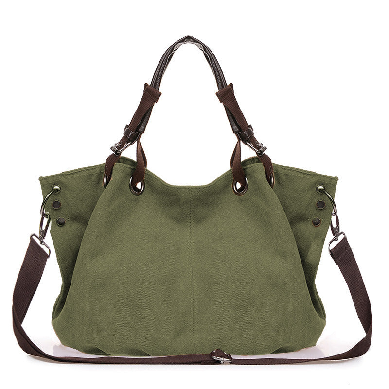 Women's Fashion Simple Canvas Large Capacity Women's Shoulder Bag