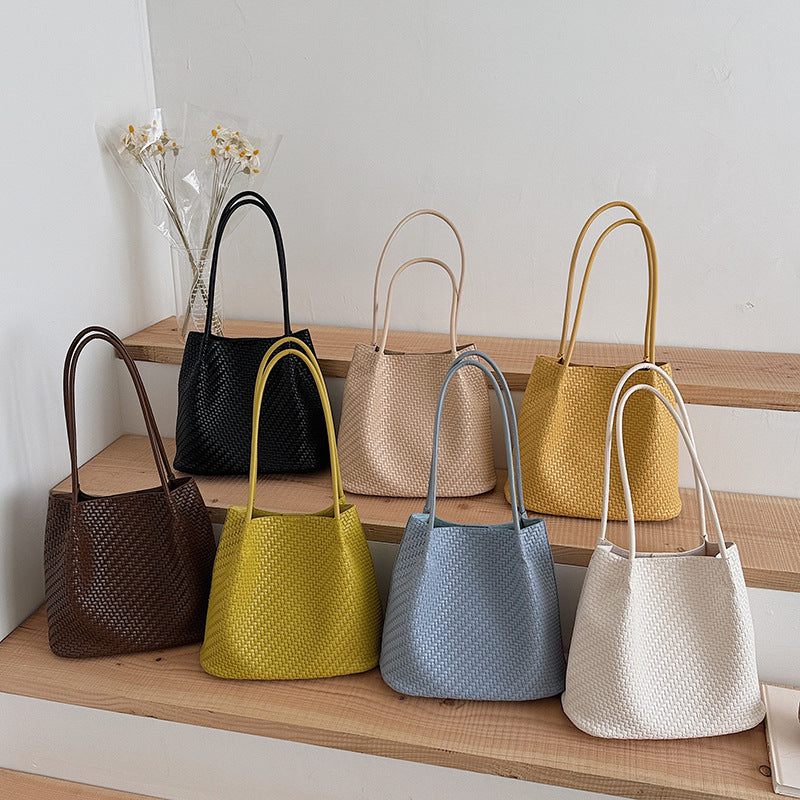 Women's Woven Style Trend Fashion Spring Western Simple Large Capacity Women's Shoulder Bag