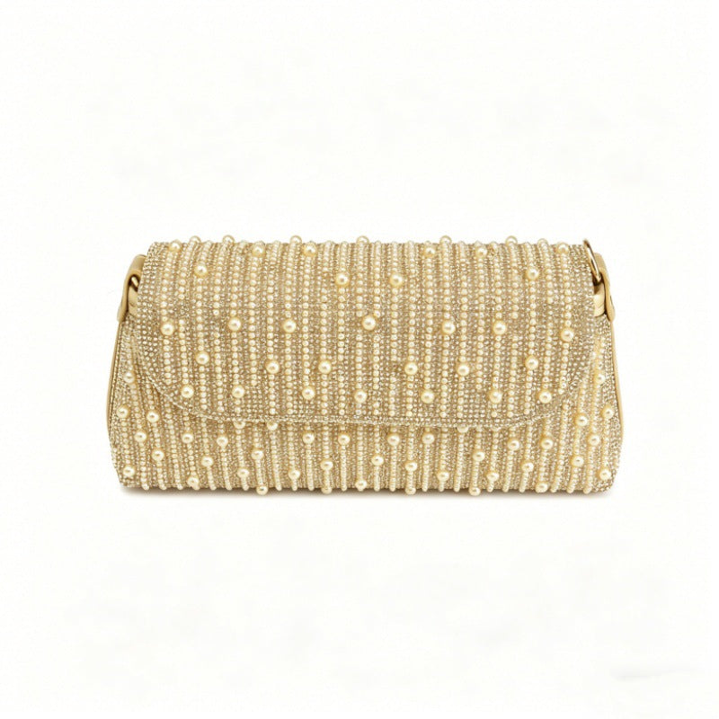 Women's Pearl Party With Diamonds Fashion Dinner Bag