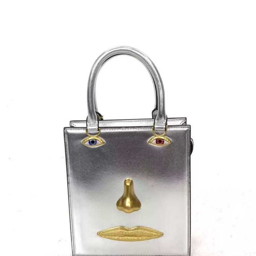 Women's Face Popular Sier Patent Leather Simple Women's Handbag