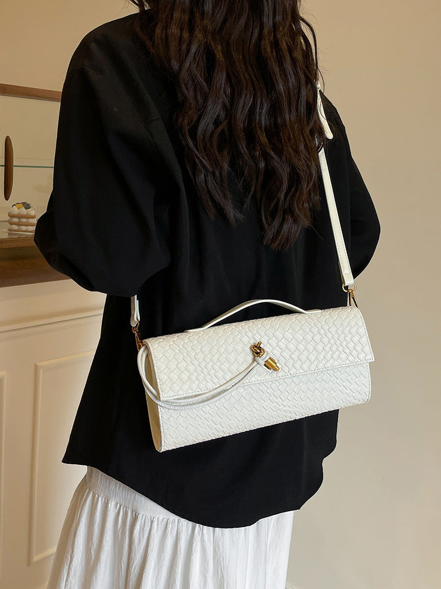 Women's Woven Baguette Retro Textured Portable Simple Light Bags