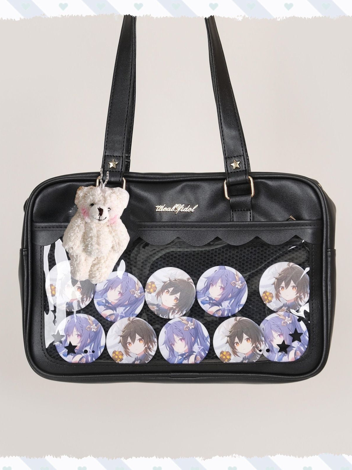 Minority Transparent Bar Badge Millet Cute Out Bags