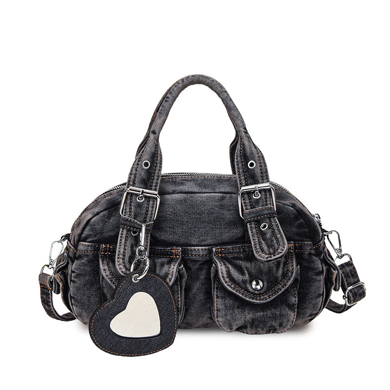 Women's Advanced Texture Washed Denim Fashion Retro Hot Women's Messenger Bag