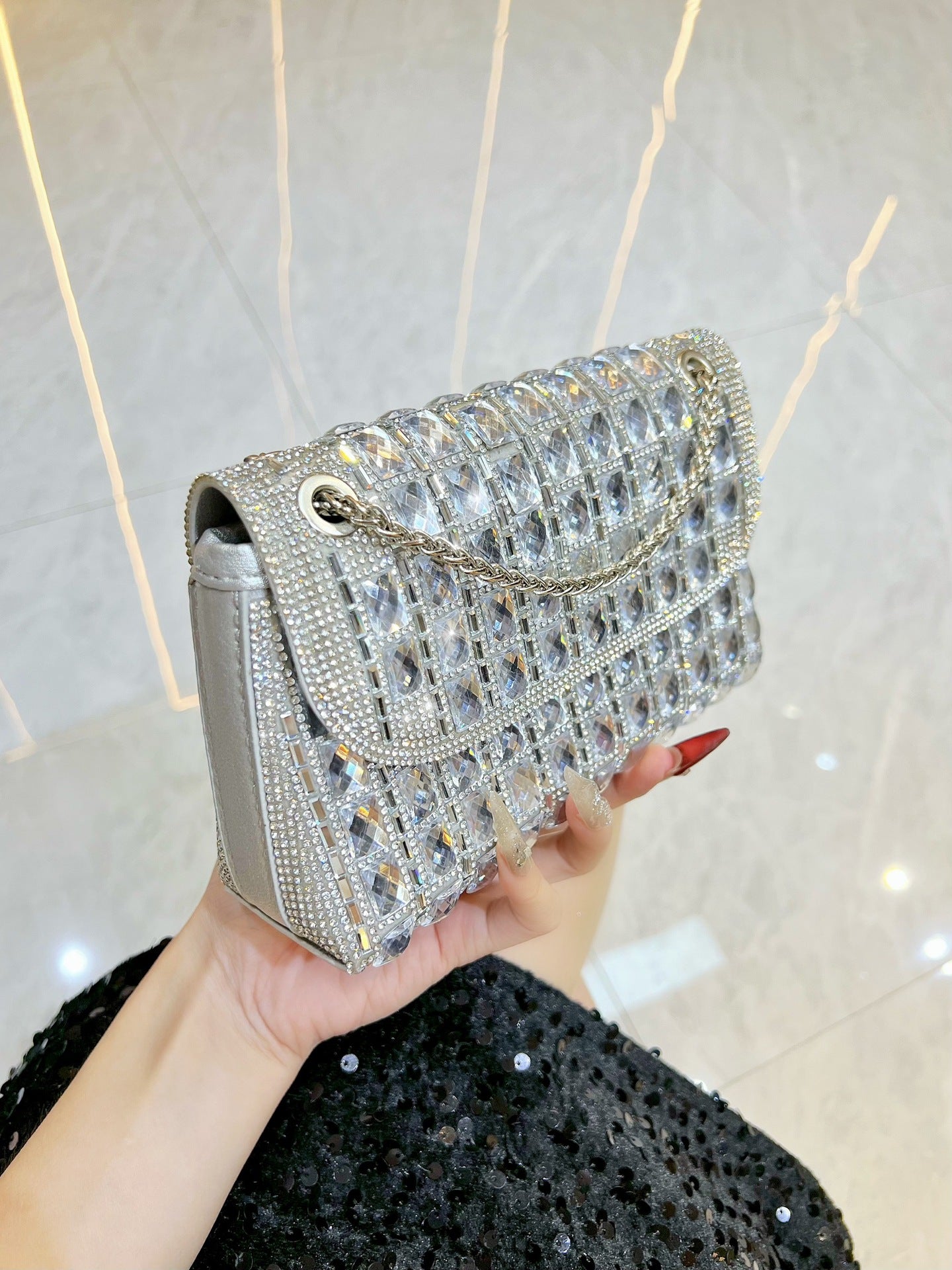 Women's Fashion Diamond Hand Exquisite Underarm Dinner Bag