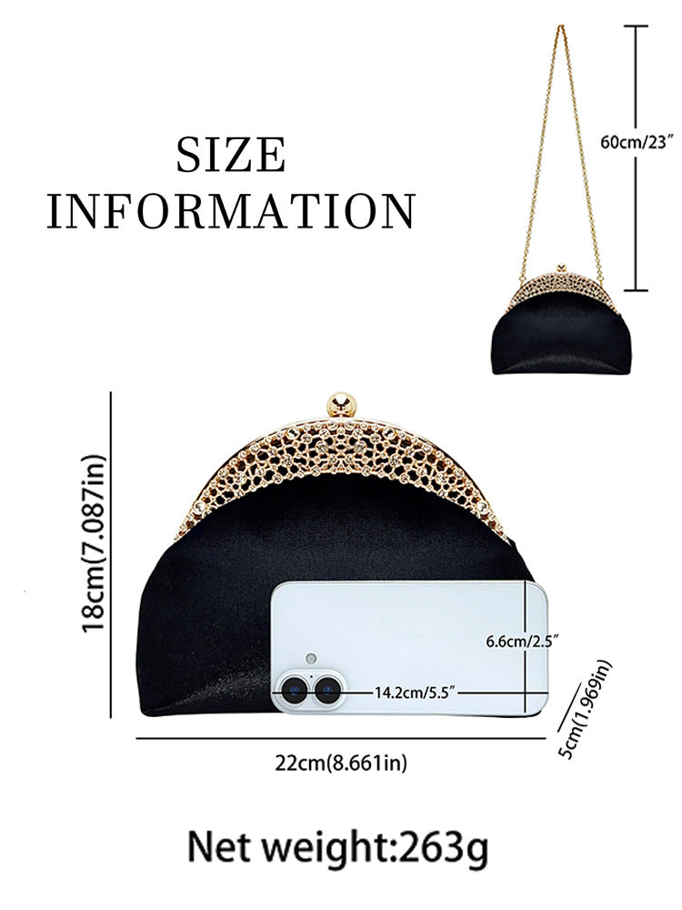 Versatile Women's Suede Clutch High-grade Diamond Dinner Bag