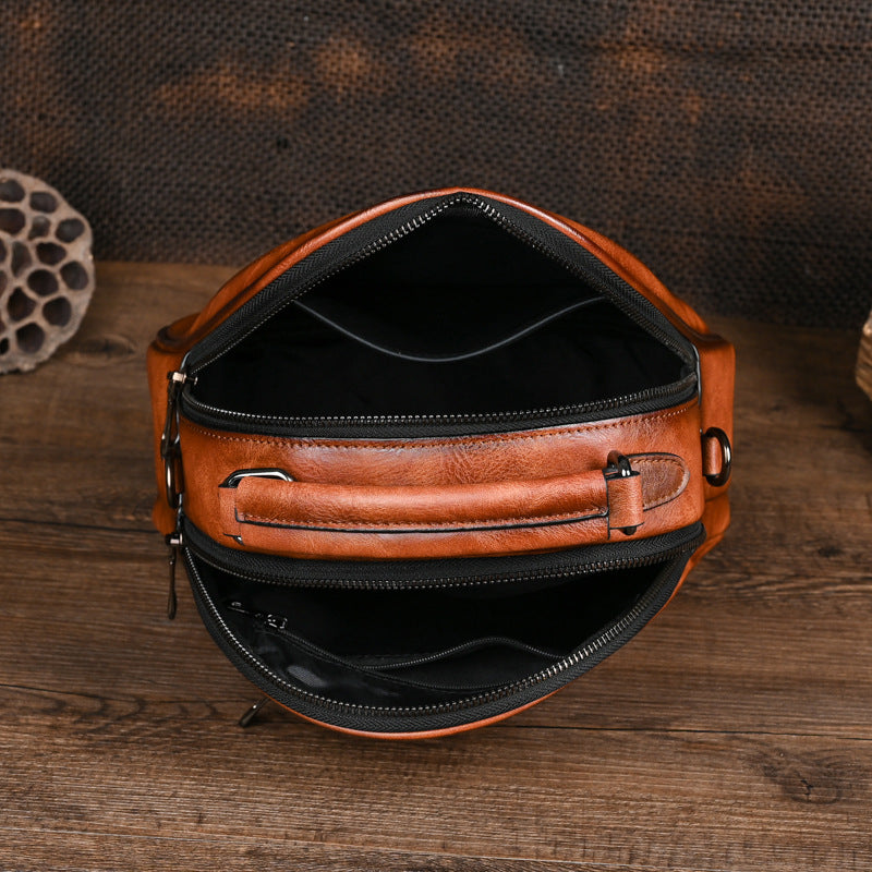 Women's Retro Embossing Brushed Street Trendy Patchwork Daily Women's Messenger Bag
