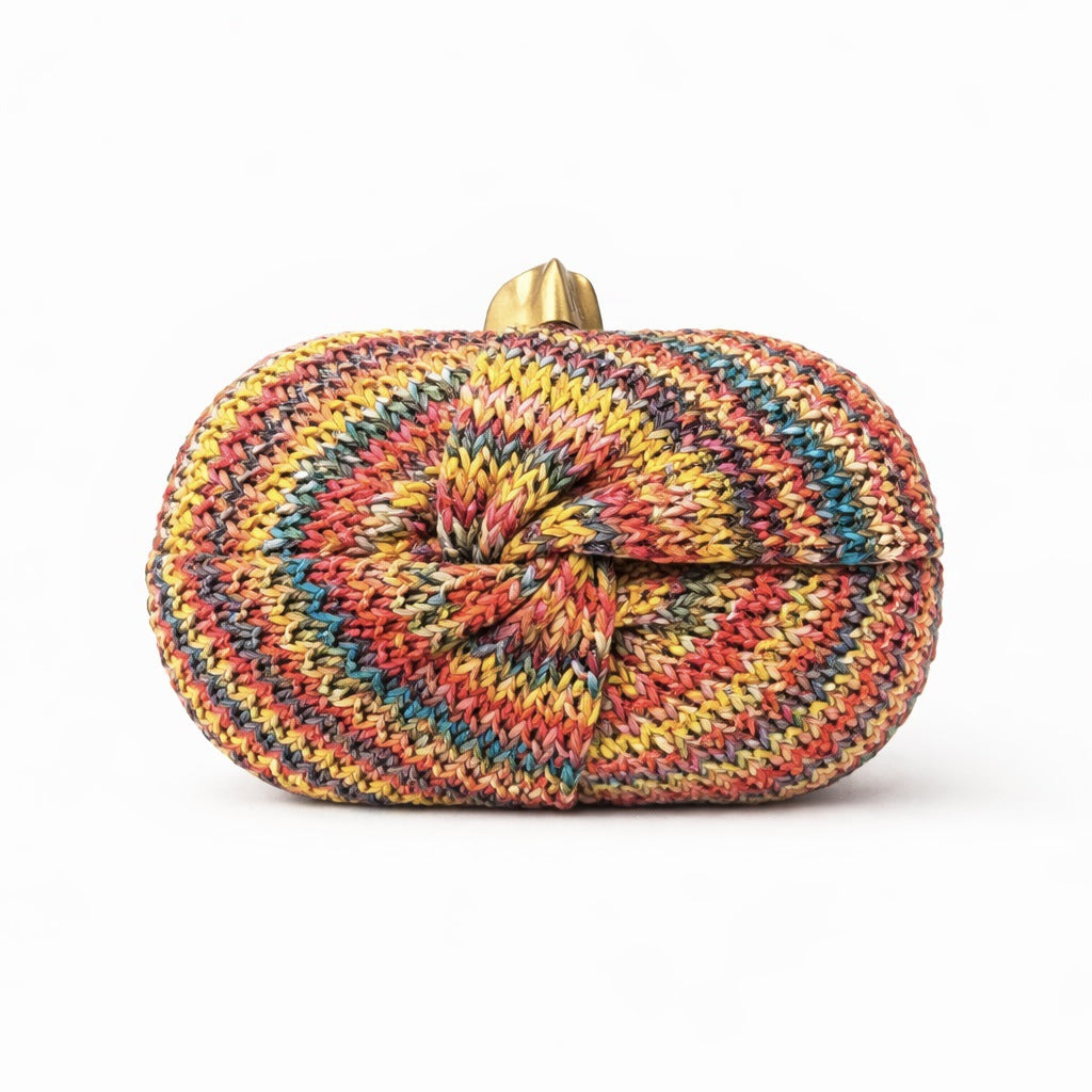 Women's Semicircle Straw Fashion Wedding Clutch Dinner Bag