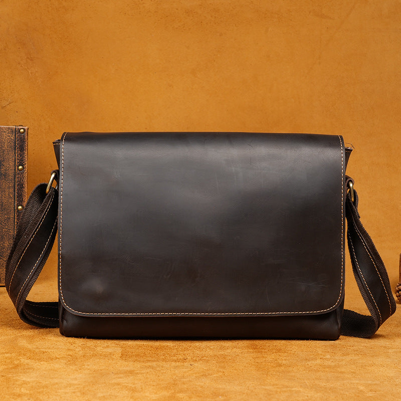 Men's Leather Portable Retro Textured Collection Men's Shoulder Bag