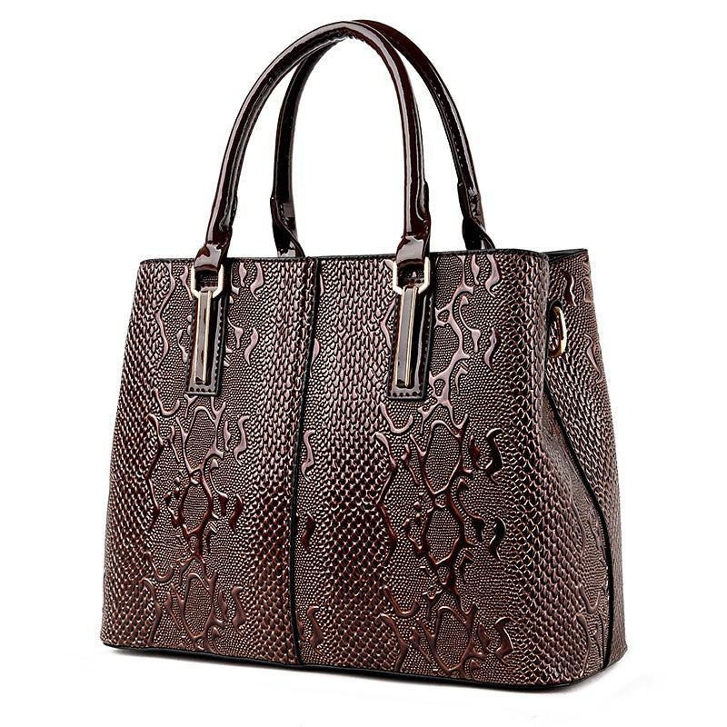 Women's Trendy Fashion Minimalist Mom Patent Leather Handbags