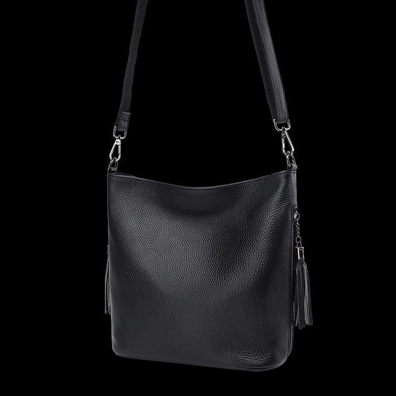 Women's Genuine Leather Tassel First Layer Cowhide Women's Messenger Bag