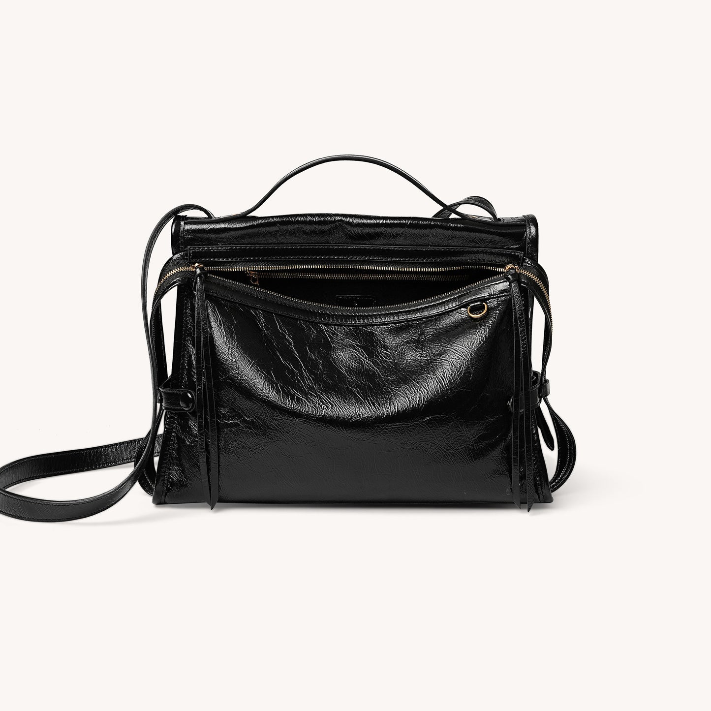 Face Oil Wax Leather Portable Large Women's Shoulder Bag