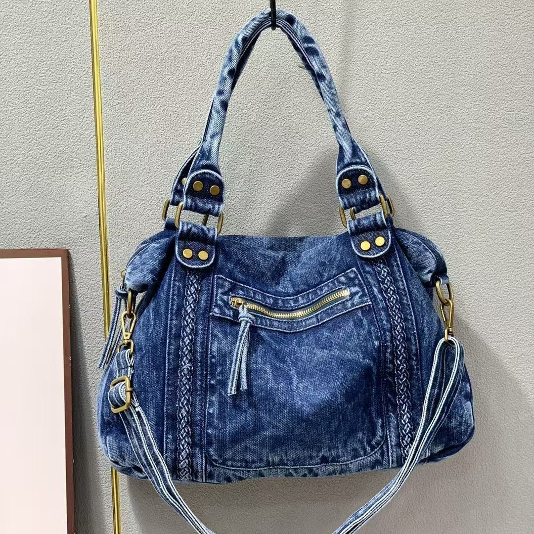 Women's Vintage Large Capacity Fashionable Motorcycle Lazy Hand Women's Handbag