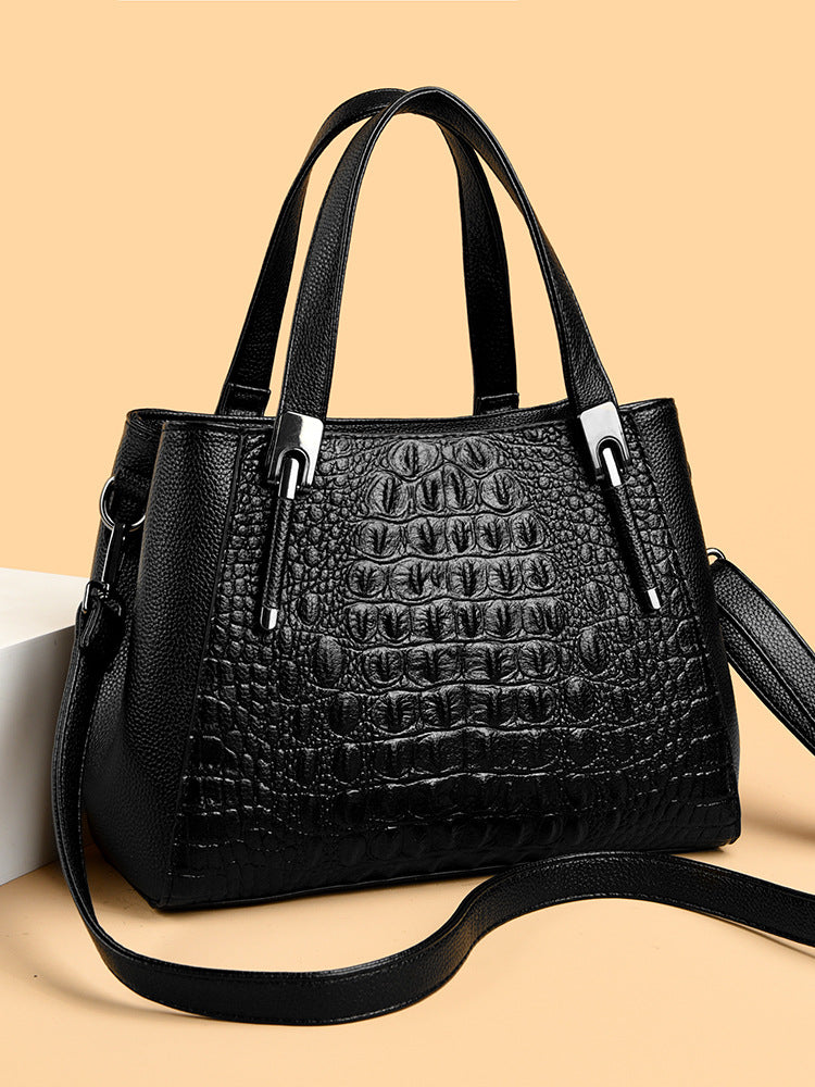 Women's Crocodile Pattern High-grade Large Capacity Commuter Handbags