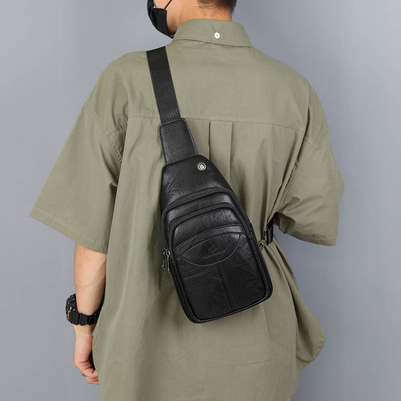 Men's Retro Business Commuter Vertical Texture Bags
