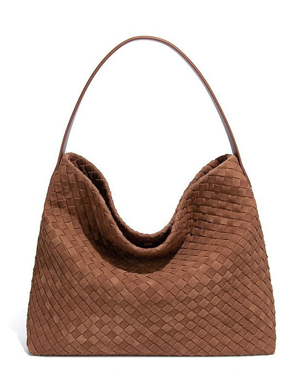 Women's Portable Large Capacity Suede Woven Fashion Women's Shoulder Bag