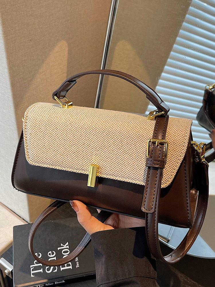 Women's Textured Commute Minimalist Spring Retro Solid Small Square Bag