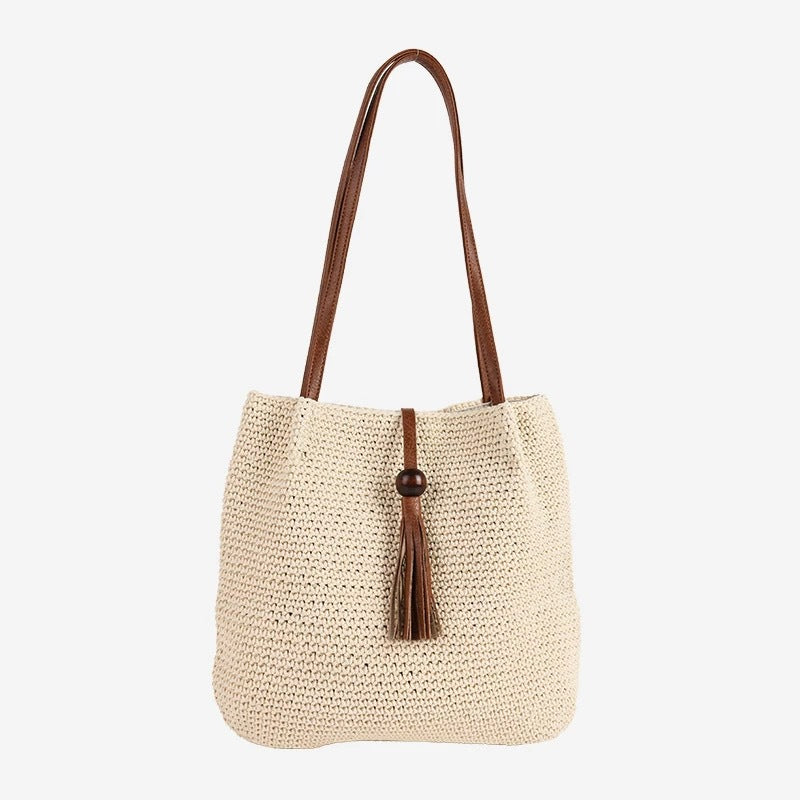 Women's Tassel Straw Hand-woven Large Capacity Vacation Women's Shoulder Bag