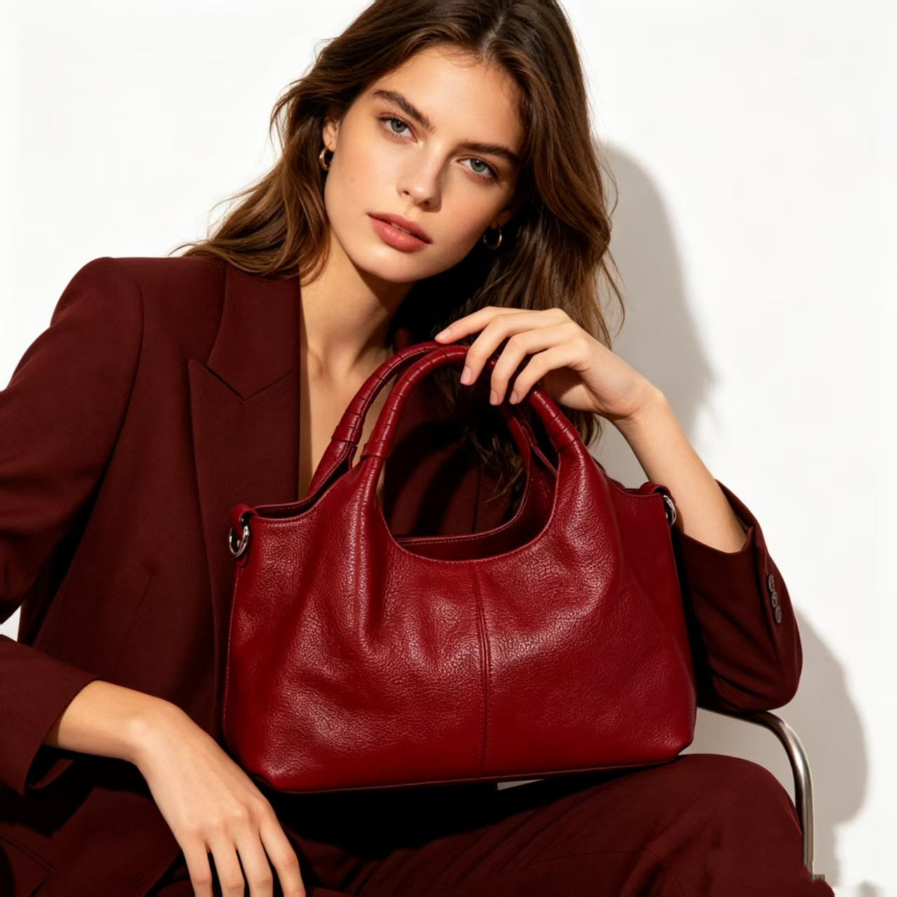 Women's Fashion Large Capacity Soft Leather Trendy Women's Messenger Bag
