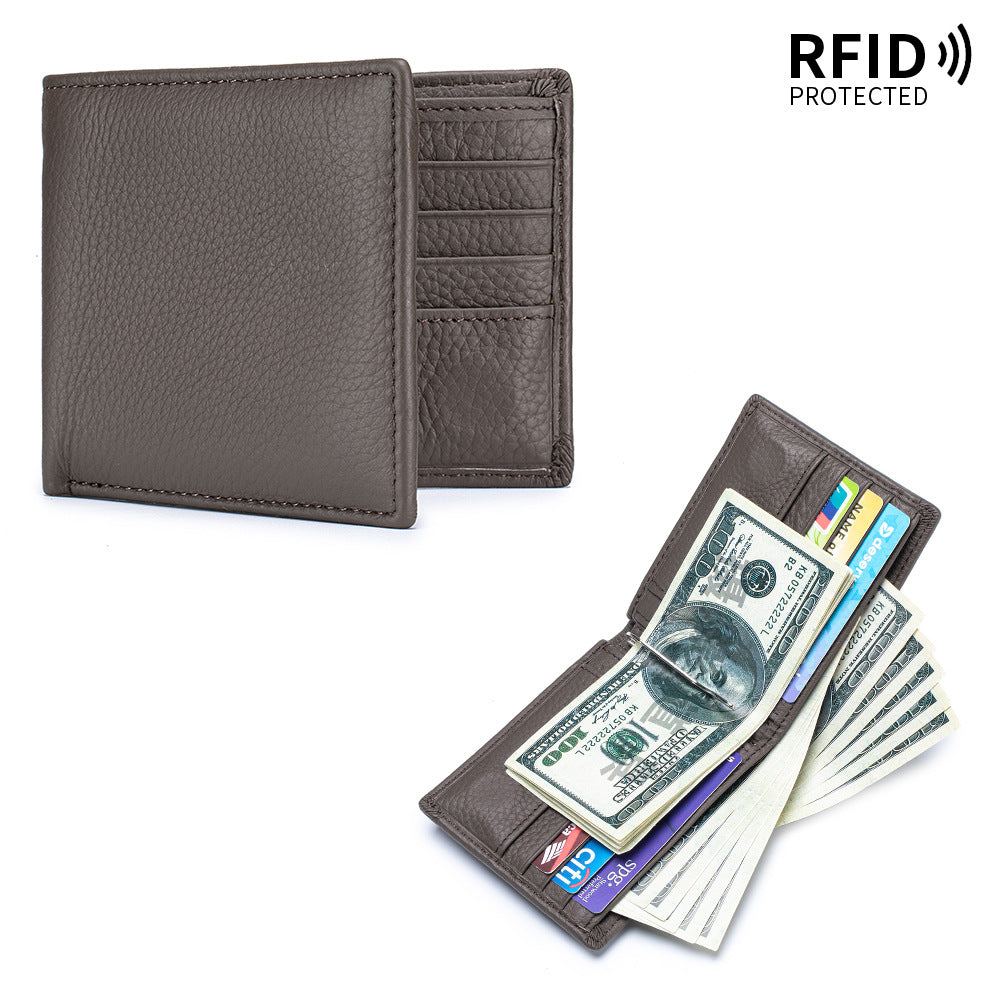 Men's Genuine Leather Retro High-grade Short First Men's Wallet