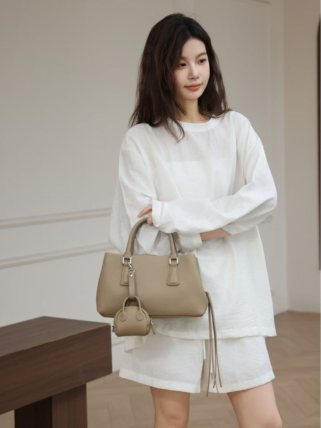 Women's Spring First Layer Cowhide Trendy Portable Women's Handbag