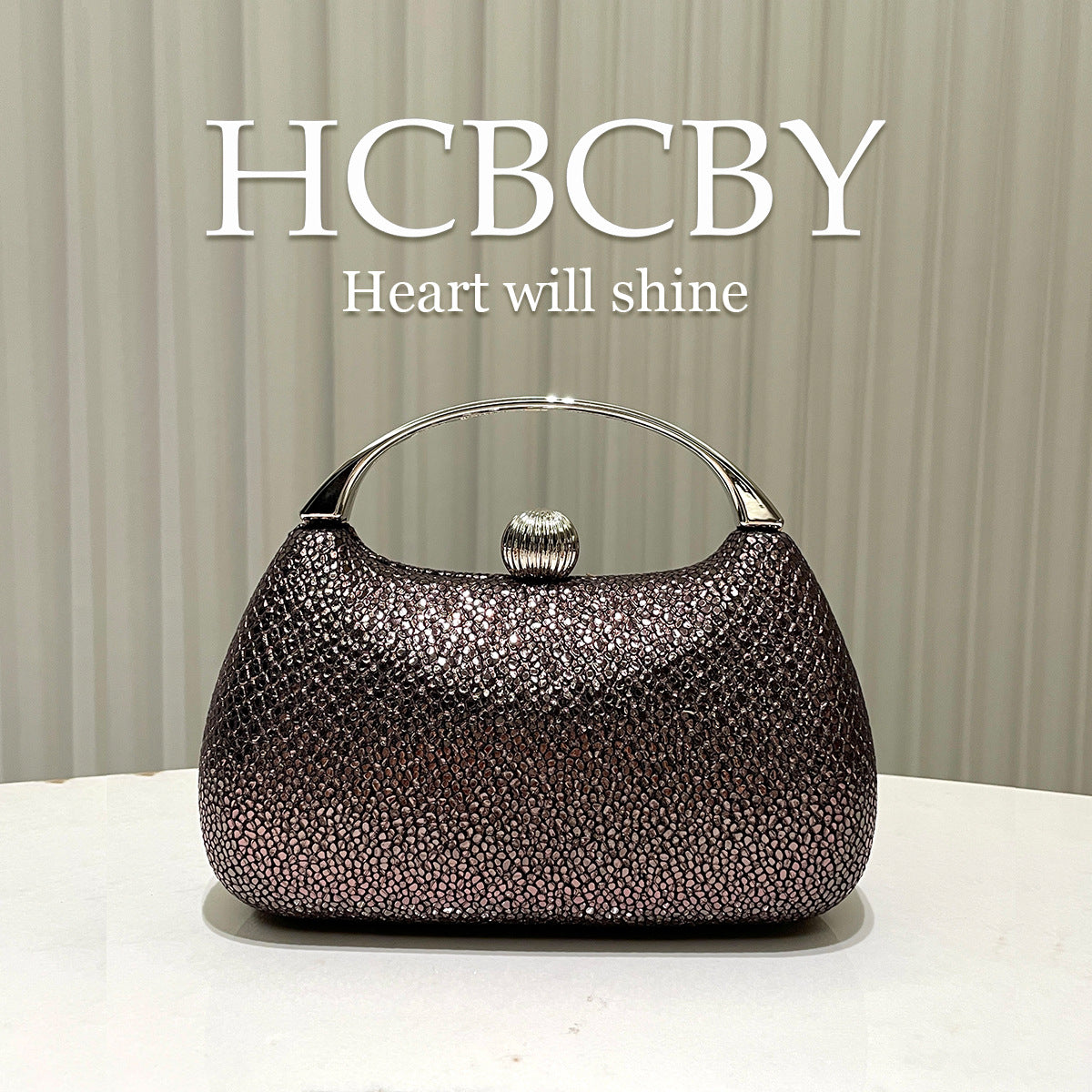 Women's Personalized Shiny Surface Fashionable Elegant Clutch Dinner Bag