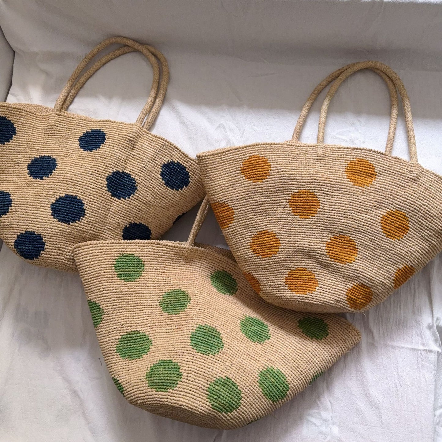 Women's Summer Raffia French Style Vacation Seaside Large Capacity Polka Dot Women's Shoulder Bag