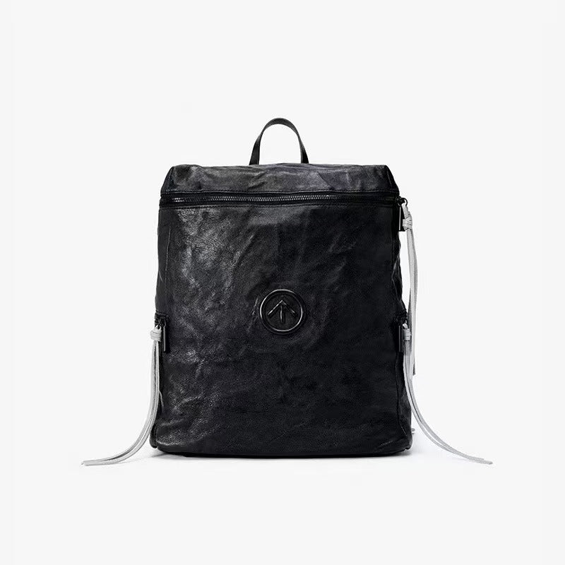Water Ripple Arrow Mark Black Stone Leisure Backpack