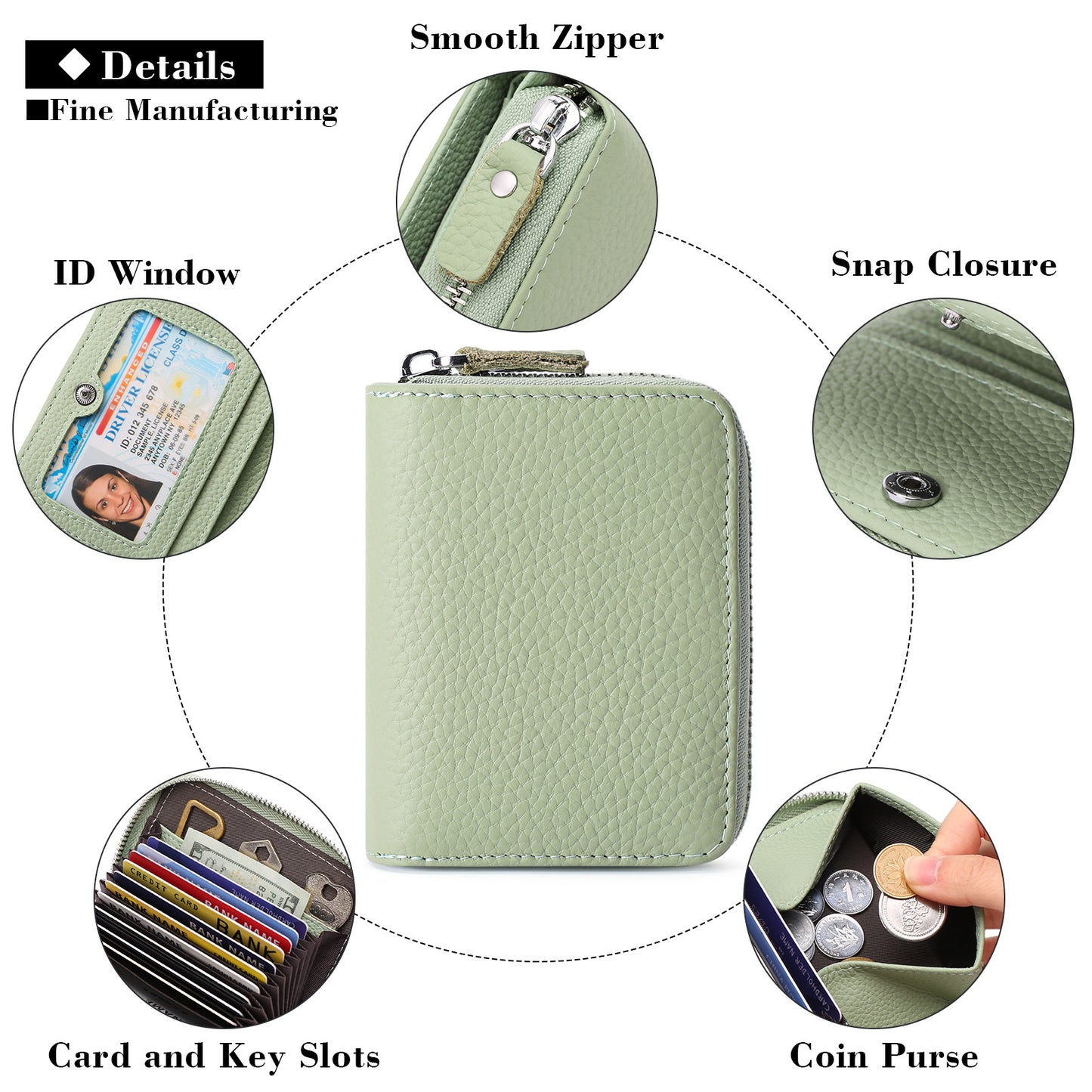 Women's Genuine Leather Simple Short First Layer Ladies Wallet
