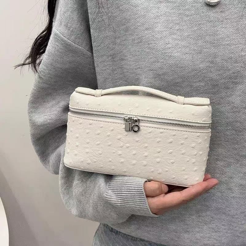 Women's Elegant Ostrich Grain Lunch Box Textured Women's Messenger Bag