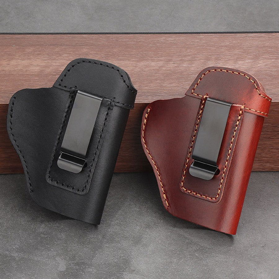 Pull Holster Short First Layer Cowhide Left Plug Right Invisible Outdoor Camouflage, Military Fan Bag