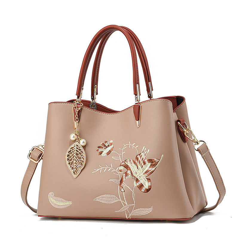 Women's Fashion Large Capacity Embroidered Mother Handbags