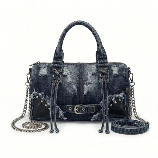 Denim Rivet Underarm Niche Personality High Bags