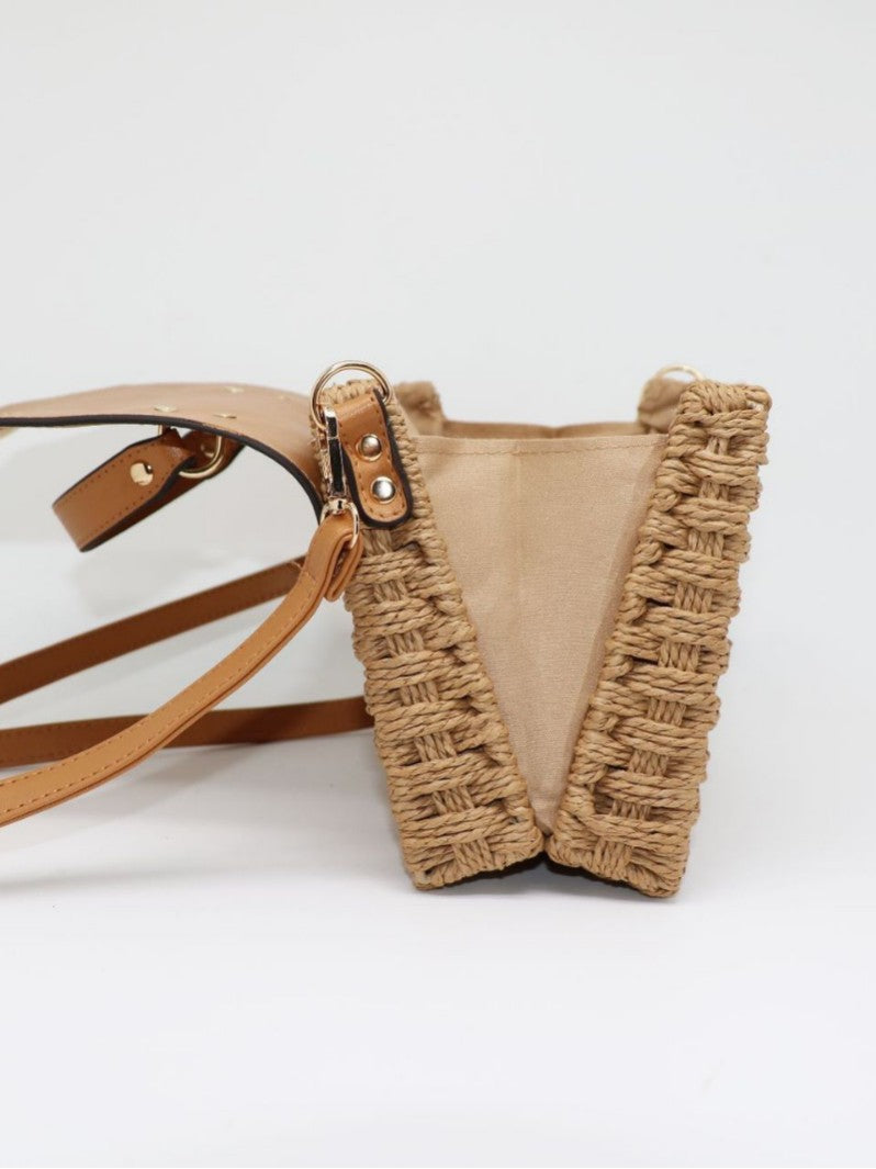 Unique Straw Vintage Mirror Woven Spring Bags